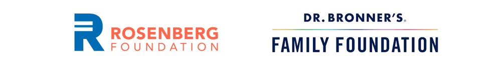 Rosenberg Foundation and Dr. Bronner's Family Foundation logos